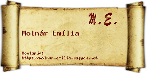 Molnár Emília névjegykártya